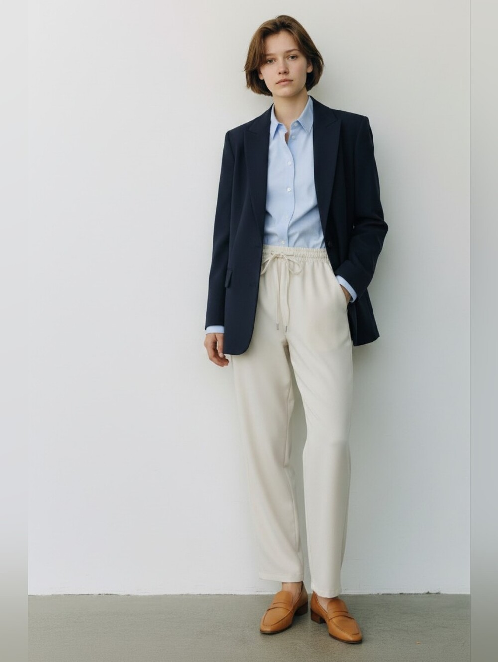 🥳2/$35🥳 Zara Bone-color Drawstring Dress Pants